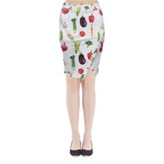 Vegetable Midi Wrap Pencil Skirt by SychEva