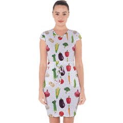 Vegetable Capsleeve Drawstring Dress  by SychEva