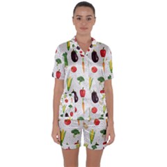 Vegetable Satin Short Sleeve Pajamas Set by SychEva