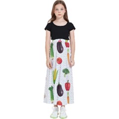 Vegetable Kids  Flared Maxi Skirt by SychEva