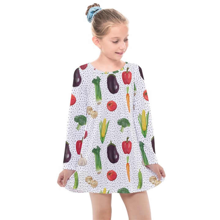 Vegetable Kids  Long Sleeve Dress