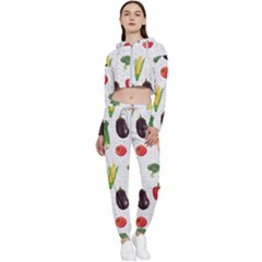 Vegetable Cropped Zip Up Lounge Set by SychEva