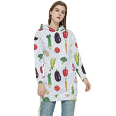 Vegetable Women s Long Oversized Pullover Hoodie by SychEva