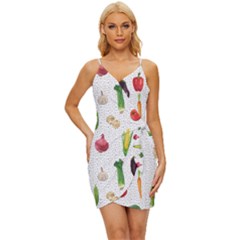 Vegetable Wrap Tie Front Dress by SychEva