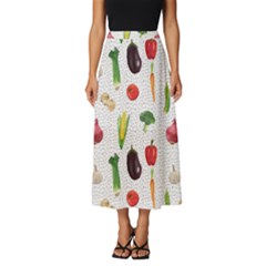 Vegetable Classic Midi Chiffon Skirt by SychEva