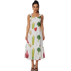 Vegetable Square Neckline Tiered Midi Dress by SychEva