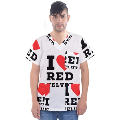 I Love Red Velvet Men s V-neck Scrub Top by ilovewhateva