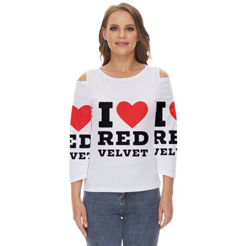 I Love Red Velvet Cut Out Wide Sleeve Top by ilovewhateva