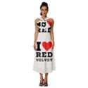 I love red velvet Sleeveless Cross Front Cocktail Midi Chiffon Dress View1