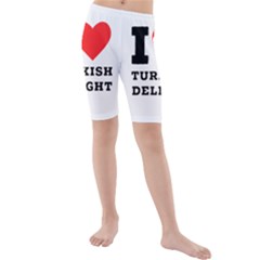 I Love Turkish Delight Kids  Mid Length Swim Shorts by ilovewhateva