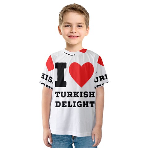 I Love Turkish Delight Kids  Sport Mesh Tee by ilovewhateva