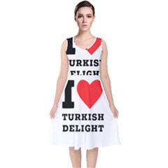 I Love Turkish Delight V-neck Midi Sleeveless Dress  by ilovewhateva