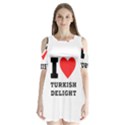 I love Turkish delight Shoulder Cutout Velvet One Piece View1