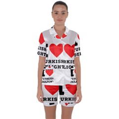 I Love Turkish Delight Satin Short Sleeve Pajamas Set by ilovewhateva