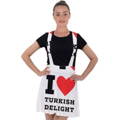 I Love Turkish Delight Velvet Suspender Skater Skirt by ilovewhateva