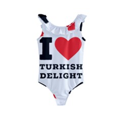 I Love Turkish Delight Kids  Frill Swimsuit by ilovewhateva