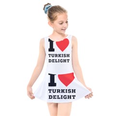 I Love Turkish Delight Kids  Skater Dress Swimsuit by ilovewhateva