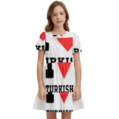 I Love Turkish Delight Kids  Puff Sleeved Dress by ilovewhateva