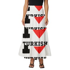 I Love Turkish Delight Tiered Ruffle Maxi Skirt by ilovewhateva