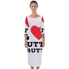 I Love Tutti Frutti Quarter Sleeve Midi Bodycon Dress by ilovewhateva