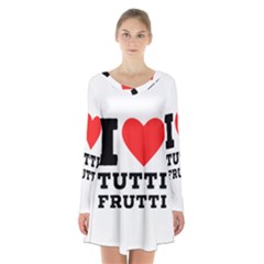 I Love Tutti Frutti Long Sleeve Velvet V-neck Dress by ilovewhateva