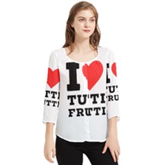 I Love Tutti Frutti Chiffon Quarter Sleeve Blouse by ilovewhateva