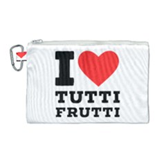 I Love Tutti Frutti Canvas Cosmetic Bag (large) by ilovewhateva