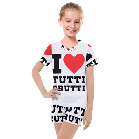 I Love Tutti Frutti Kids  Mesh Tee And Shorts Set by ilovewhateva