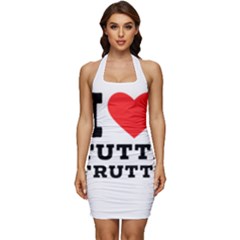 I Love Tutti Frutti Sleeveless Wide Square Neckline Ruched Bodycon Dress by ilovewhateva