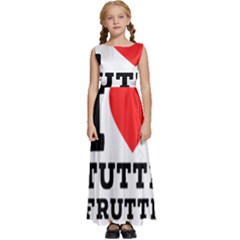 I Love Tutti Frutti Kids  Satin Sleeveless Maxi Dress by ilovewhateva