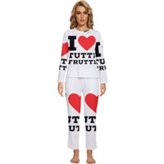 I Love Tutti Frutti Womens  Long Sleeve Lightweight Pajamas Set