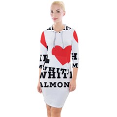 I Love White Almond Quarter Sleeve Hood Bodycon Dress by ilovewhateva