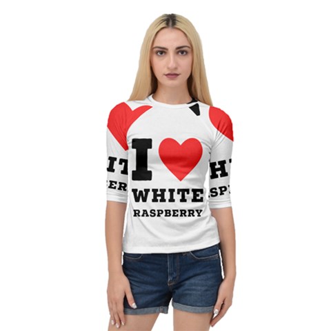 I Love White Raspberry Quarter Sleeve Raglan Tee by ilovewhateva