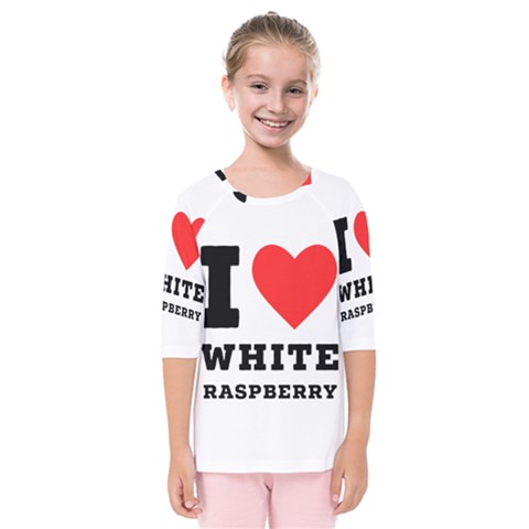 I Love White Raspberry Kids  Quarter Sleeve Raglan Tee by ilovewhateva