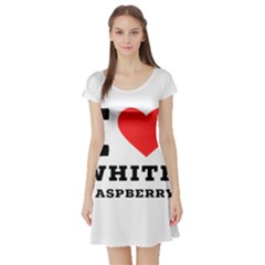 I Love White Raspberry Short Sleeve Skater Dress by ilovewhateva