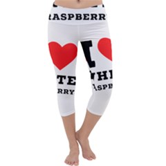 I Love White Raspberry Capri Yoga Leggings by ilovewhateva