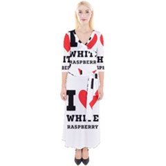 I Love White Raspberry Quarter Sleeve Wrap Maxi Dress by ilovewhateva