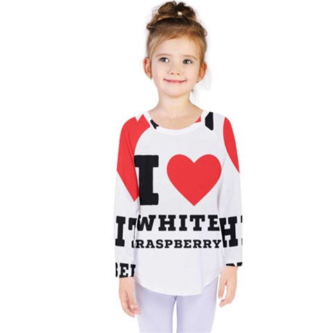 I Love White Raspberry Kids  Long Sleeve Tee by ilovewhateva