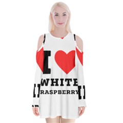 I Love White Raspberry Velvet Long Sleeve Shoulder Cutout Dress by ilovewhateva