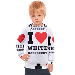 I Love White Raspberry Kids  Hooded Pullover by ilovewhateva