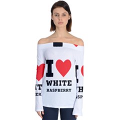 I Love White Raspberry Off Shoulder Long Sleeve Top by ilovewhateva