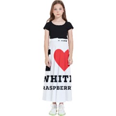 I Love White Raspberry Kids  Flared Maxi Skirt by ilovewhateva