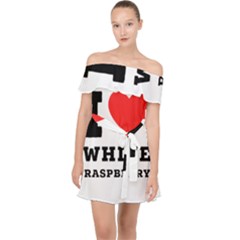 I Love White Raspberry Off Shoulder Chiffon Dress by ilovewhateva