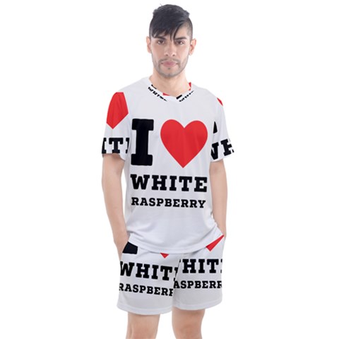 I Love White Raspberry Men s Mesh Tee And Shorts Set by ilovewhateva