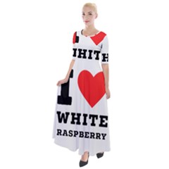 I Love White Raspberry Half Sleeves Maxi Dress by ilovewhateva