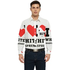 I Love White Raspberry Men s Long Sleeve Pocket Shirt  by ilovewhateva