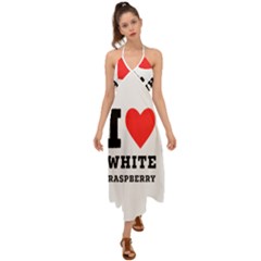 I Love White Raspberry Halter Tie Back Dress  by ilovewhateva