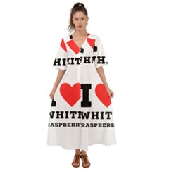 I Love White Raspberry Kimono Sleeve Boho Dress by ilovewhateva