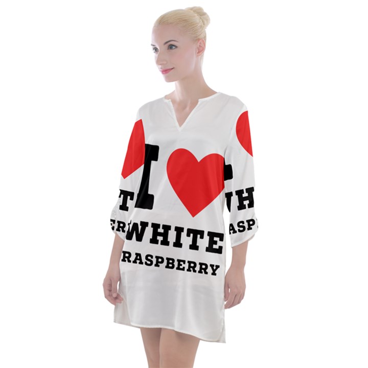 I love white raspberry Open Neck Shift Dress