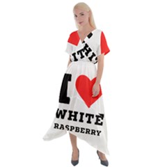 I Love White Raspberry Cross Front Sharkbite Hem Maxi Dress by ilovewhateva